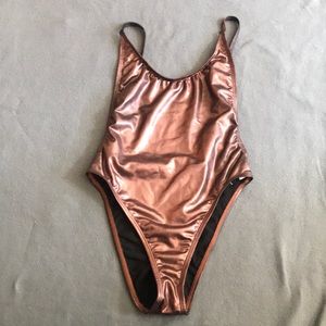 Bronze/metallic one piece